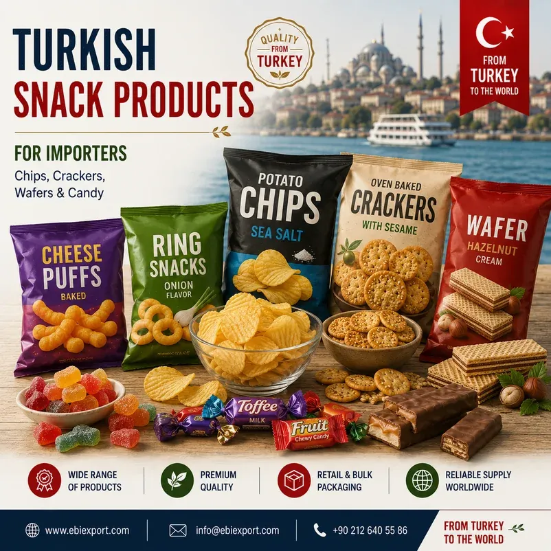 Turkish Snack Products for Importers: Chips, Crackers, Wafers and Candy