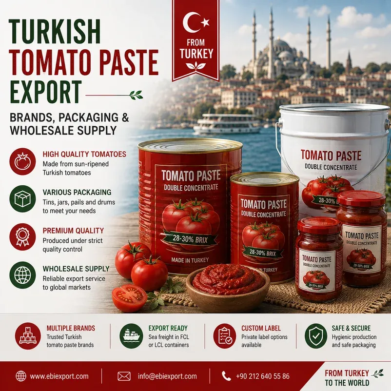 Turkish Tomato Paste Export: Brands, Packaging and Wholesale Supply