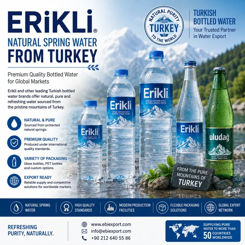 Erikli Water and Turkish Bottled Water Products for Export