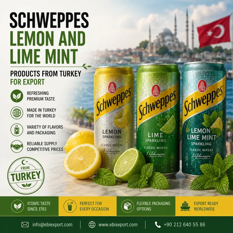 Schweppes Lemon and Lime Mint Products from Turkey for Export