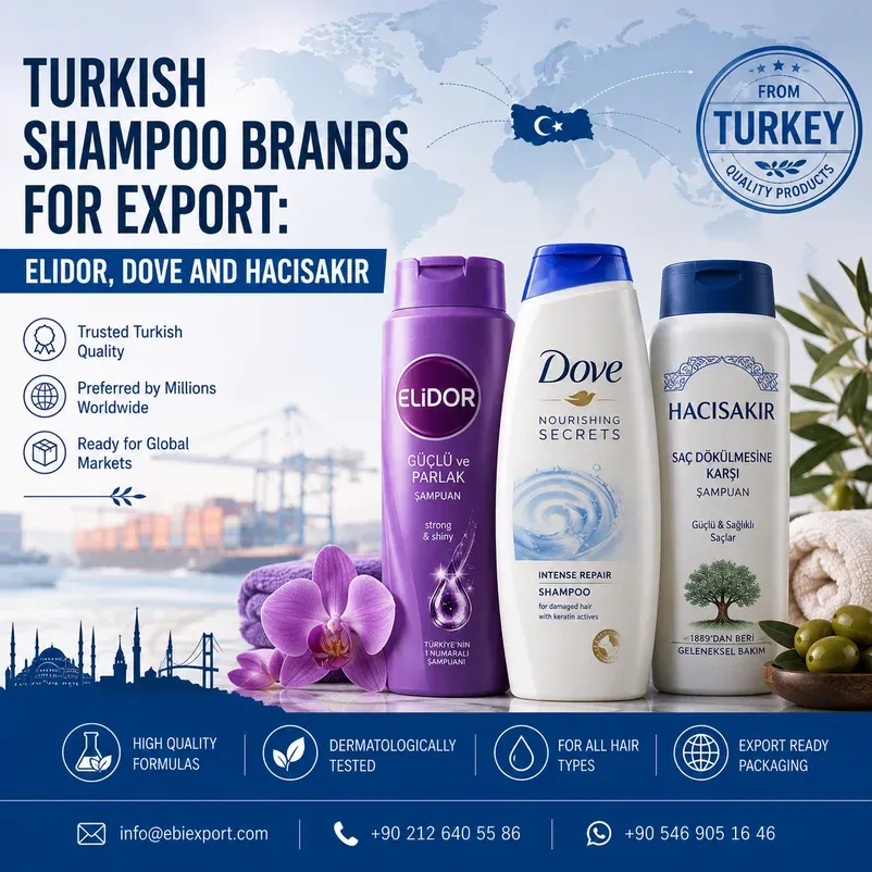 Turkish Shampoo Brands for Export: Elidor, Dove and Hacısakır Products