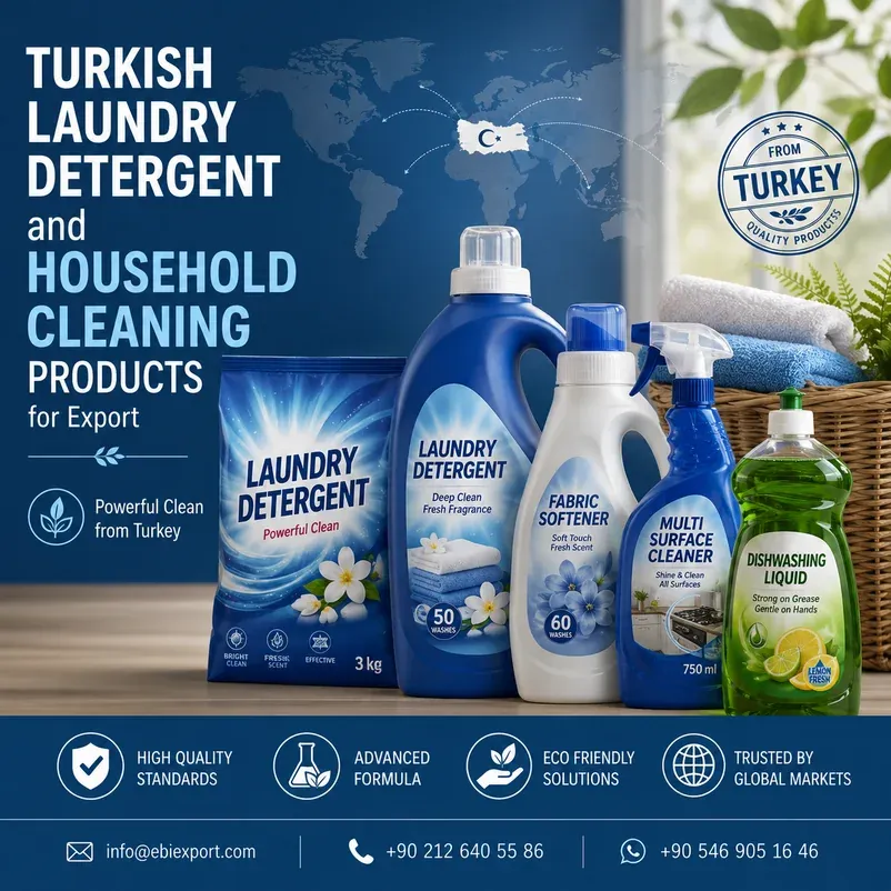 Turkish Laundry Detergent and Household Cleaning Products for Export